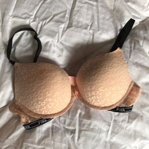 Leopard lace push up bra